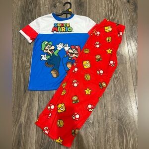 Nintendo Super Mario Kids Pajama Set - Red, Blue, White